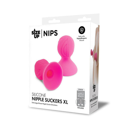 Size Up Silicone Nipple Suckers XL - Pink - Set of 2 Pink - Club X