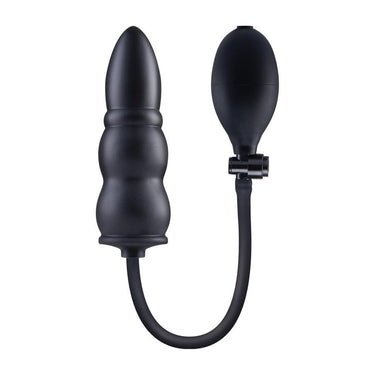 Size Up 5.5 Inch Ripple Inflatable Butt Plug - Black 15.2 cm Inflatable Butt Plug XGEN Products
