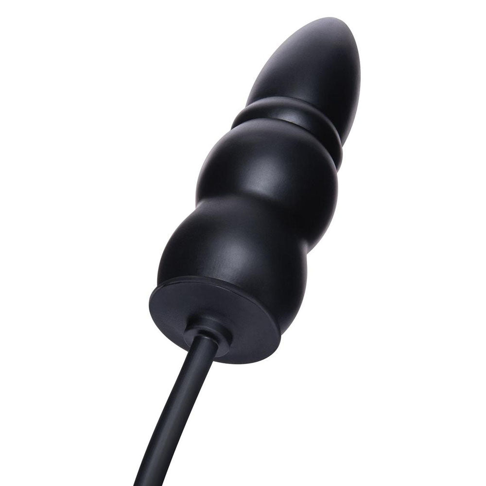 Size Up 5.5 Inch Ripple Inflatable Butt Plug - Black 15.2 cm Inflatable Butt Plug XGEN Products