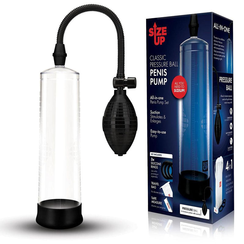 Size Up Classic Ball Penis Pump - Clear Penis Pump Xgen Products