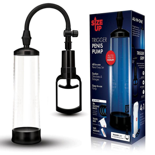 Size Up Trigger Penis Pump - Clear Penis Pump Clear - Club X