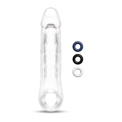 Size Up 2 Inch See-Thru Penis Extender with Ball Loop - Clear 5 cm (2'') Penis Extension Sleeve Xgen Products