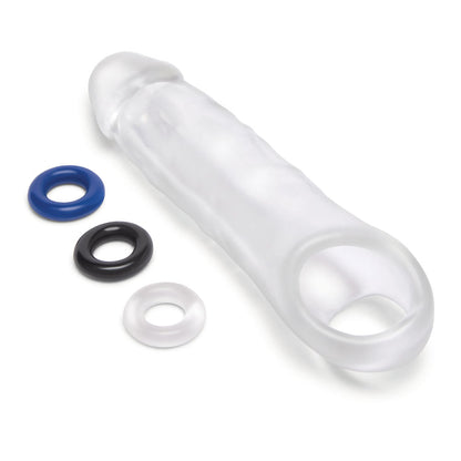 Size Up 2 Inch See-Thru Penis Extender with Ball Loop - Clear 5 cm (2'') Penis Extension Sleeve Xgen Products