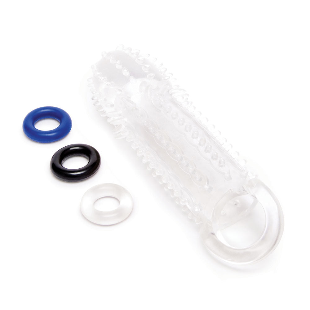 Size Up 1.5 Inch See-Thru Stretch Penis Extender - Clear 3.8 cm (1.5'') Penis Extension Sleeve Xgen Products