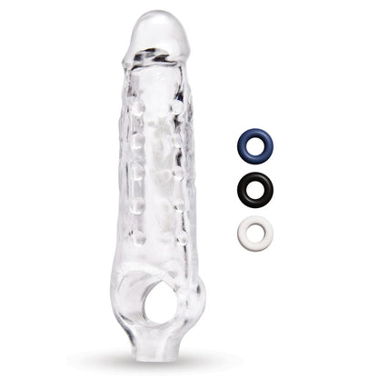 Size Up 1 Inch See-Thru Stretch Penis Extender - Clear 2.5 cm (1'') Penis Extension Sleeve Xgen Products