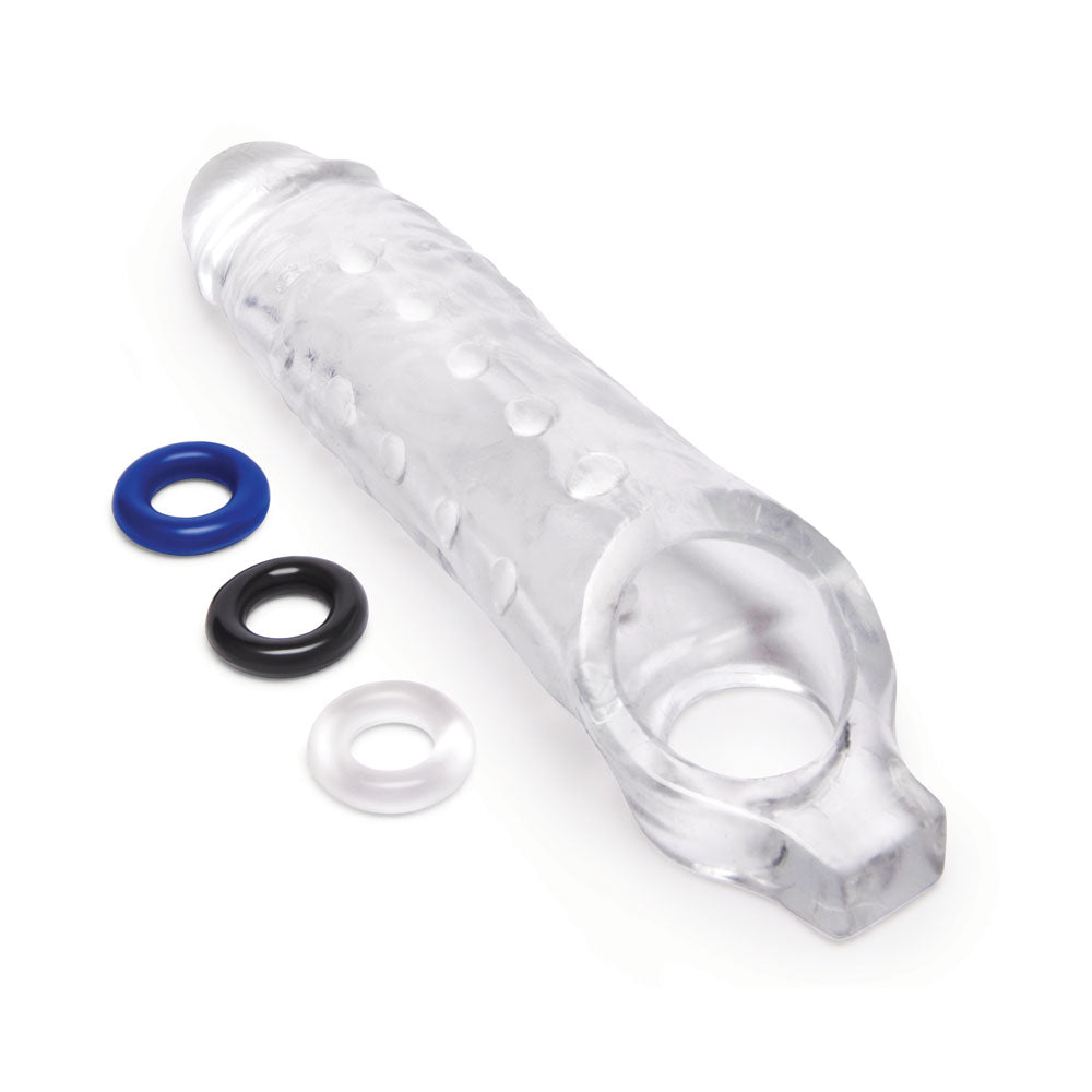Size Up 1 Inch See-Thru Stretch Penis Extender - Clear 2.5 cm (1'') Penis Extension Sleeve Xgen Products