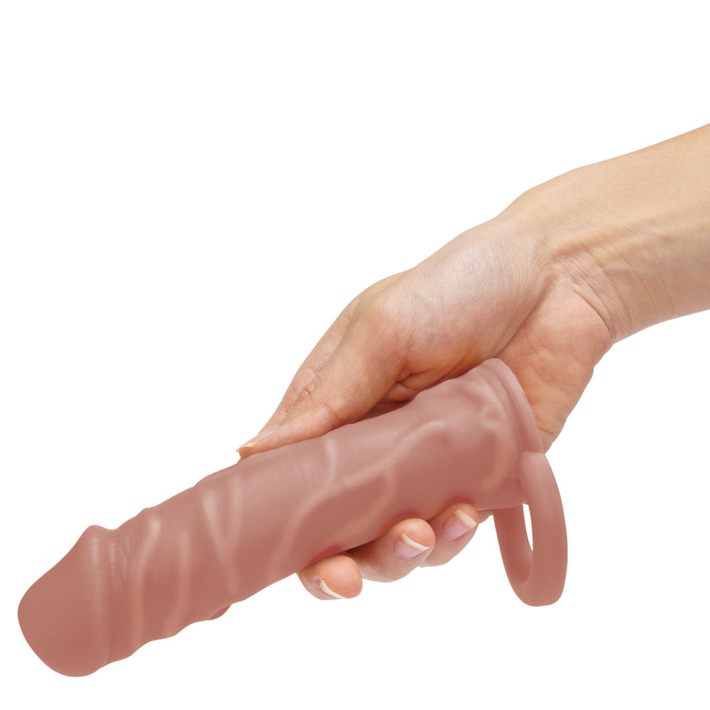 Size Up Realistic 1 Inch Penis Extender - Tan - Tan 2.5 cm (1'') Penis Extension Sleeve Xgen Products