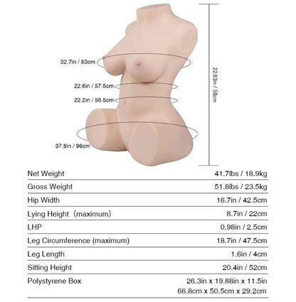 Tantaly CANDICE Half Body Sex doll - WHEAT - Club X