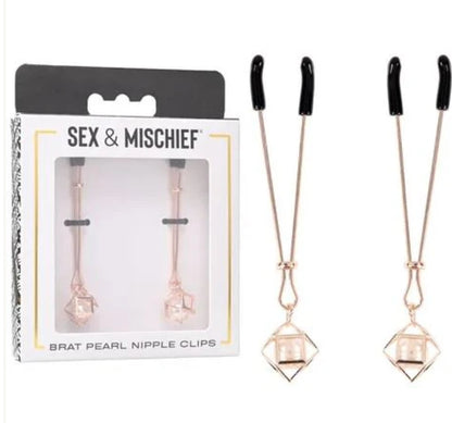 Sex & Mischief Brat Pearl Nipple Clips - Club X