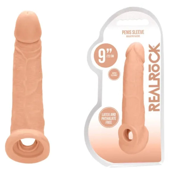Realrock Penis Sleeve 9" Flesh  - Club X