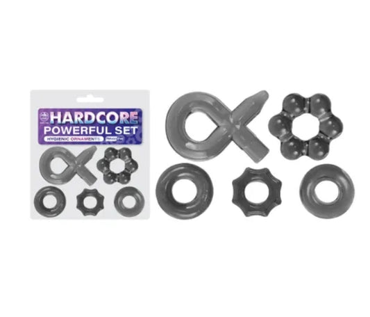 Hardcore Powerful Cock Ring set of 5 - Club X