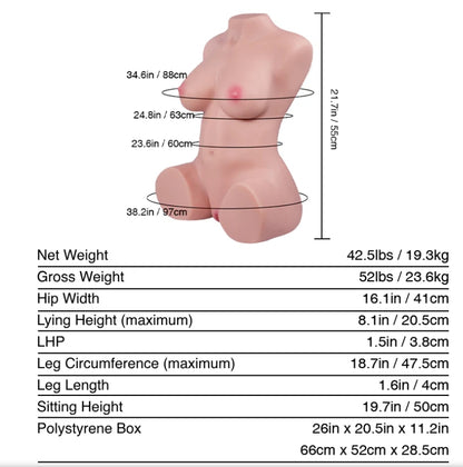 Tantaly CANDICE PRO Sex Doll Torso with Removable Vagina - Club X