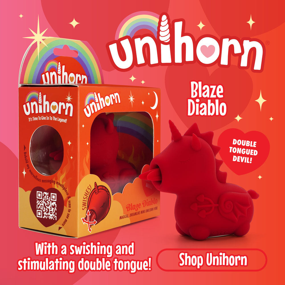 Unihorn - Blaze Diablo - Red USB Rechargeable Forked Tongue Flicking Stimulator CreativeC