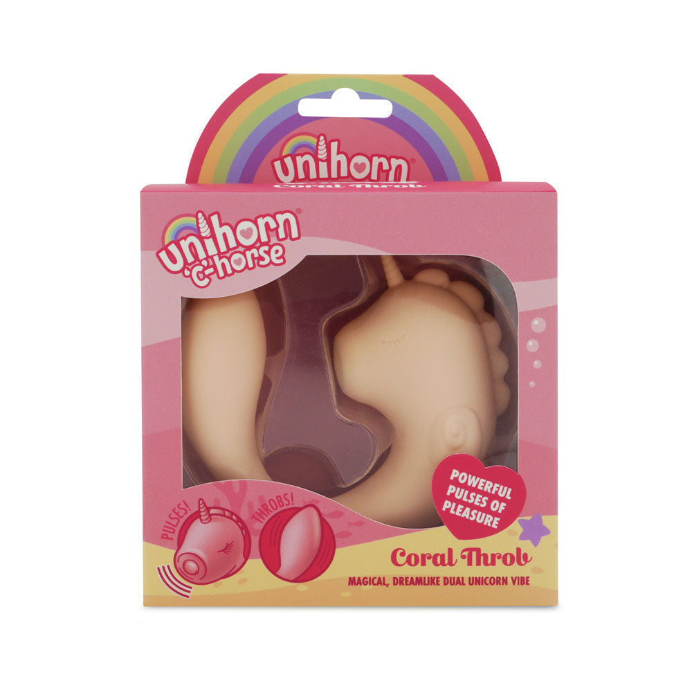 Unihorn - C Horse - Coral Throb - Coral USB Rechargeable Dual Unicorn Vibrator Creative Conceptions