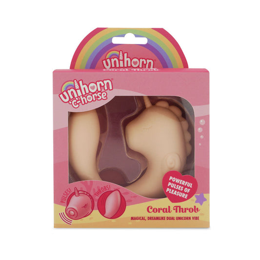 Unihorn - C Horse - Coral Throb - Coral USB Rechargeable Dual Unicorn Vibrator Creative Conceptions
