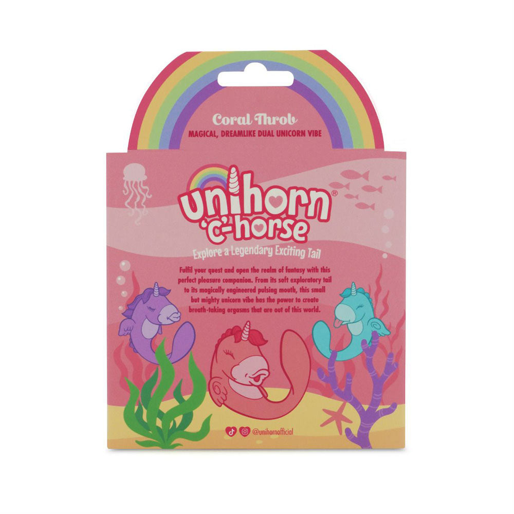 Unihorn - C Horse - Coral Throb - Coral USB Rechargeable Dual Unicorn Vibrator Creative Conceptions