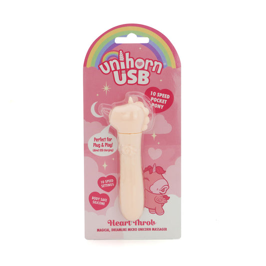 Unihorn - USB Bullet - Heart Throb - Coral USB Rechargeable Vibrating Bullet Coral - Club X