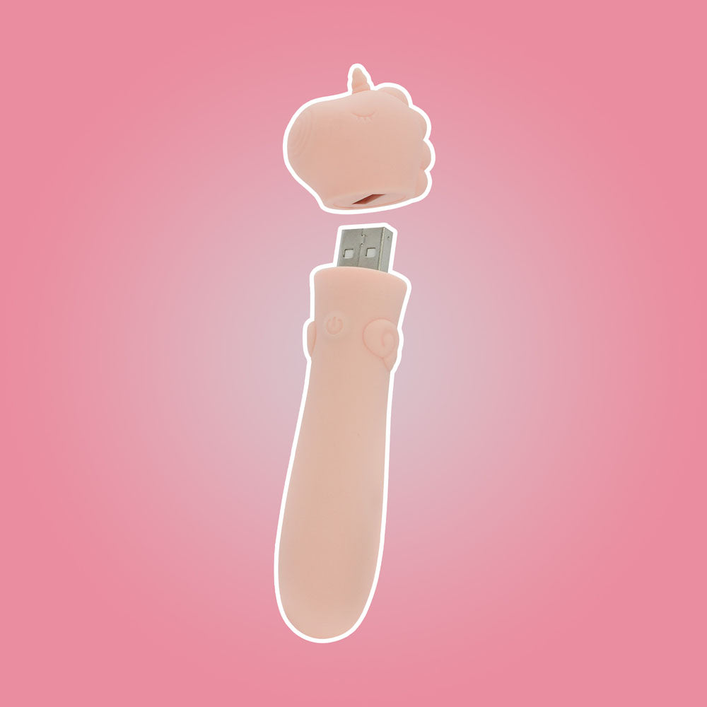 Unihorn - USB Bullet - Heart Throb - Coral USB Rechargeable Vibrating Bullet Creative Conceptions