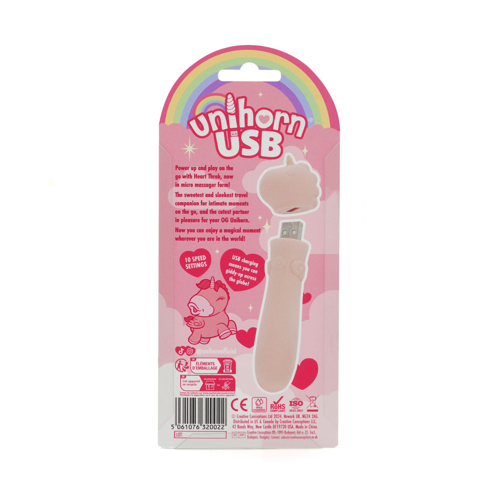 Unihorn - USB Bullet - Heart Throb - Coral USB Rechargeable Vibrating Bullet Creative Conceptions