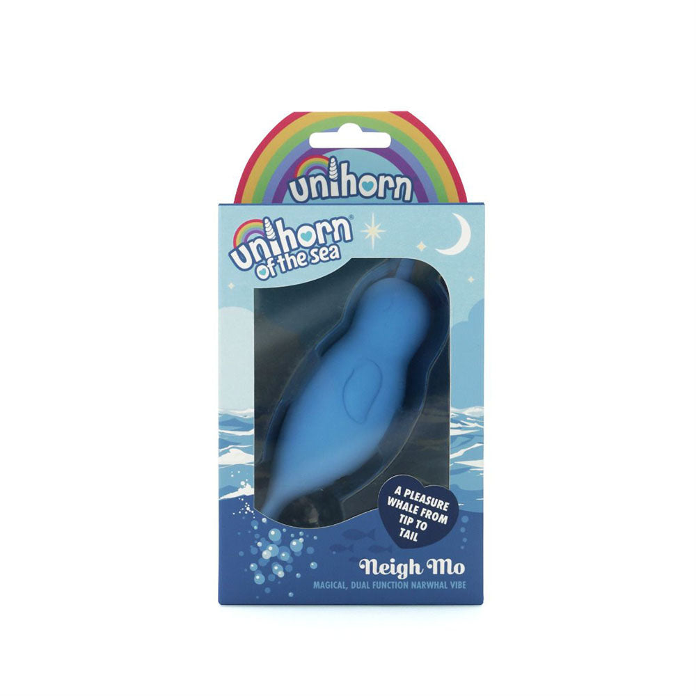 Unihorn of the Sea - Neigh Mo - The Narwhal - Blue USB Rechargeable Dual Motor Stimulator Blue - Club X