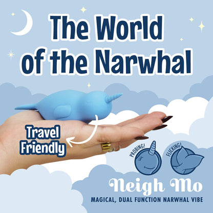 Unihorn of the Sea - Neigh Mo - The Narwhal - Blue USB Rechargeable Dual Motor Stimulator Creative Conceptions