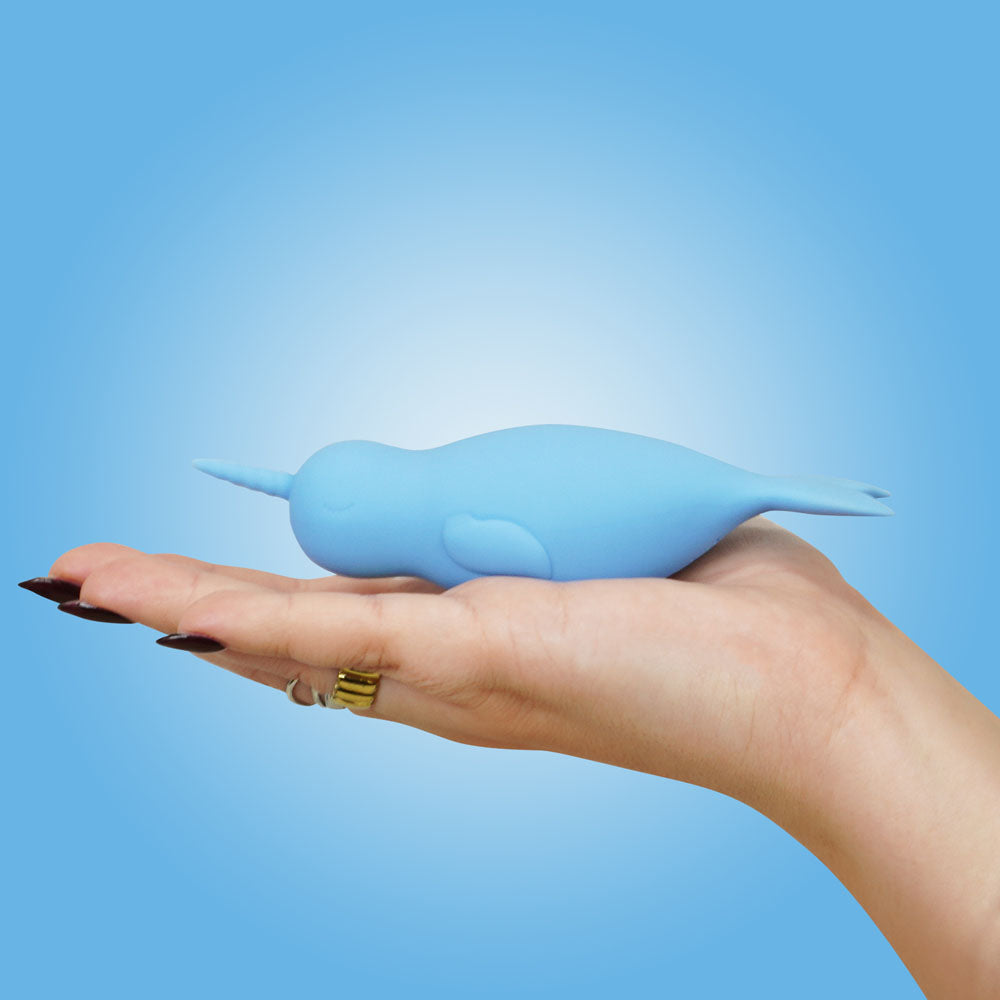 Unihorn of the Sea - Neigh Mo - The Narwhal - Blue USB Rechargeable Dual Motor Stimulator Creative Conceptions