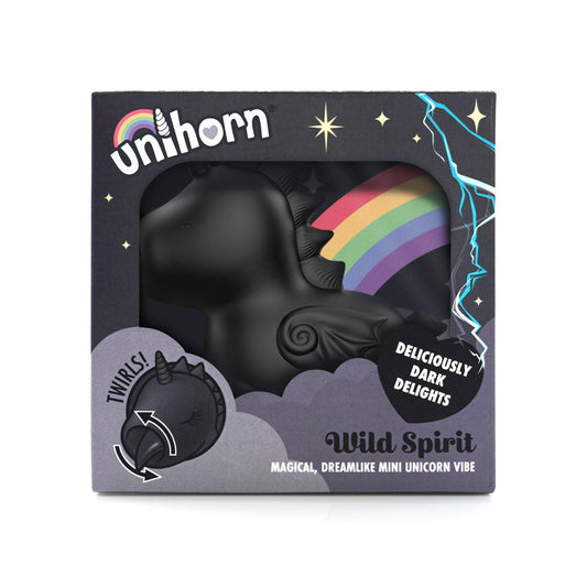 Unihorn - Wild Spirit - Black USB Rechargeable Flicking Stimulator CreativeC