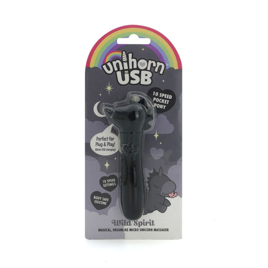 Unihorn - USB Bullet - Wild Spirit - Black USB Rechargeable Vibrating Bullet Black - Club X