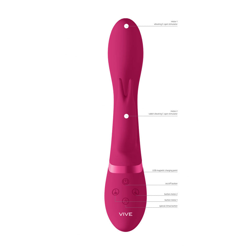 Vive Zosia - Pink 21.3 cm USB Rechargeable Rabbit Vibrator Shots Toys