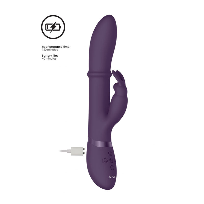 Vive Halo - Purple 24.5 cm USB Rechargeable Rabbit Vibrator Shots Toys