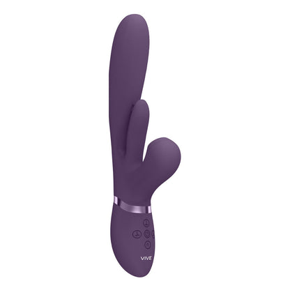 VIVE Ena - Purple - Purple 25 cm USB Rechargeable Thrusting Vibrator with Air Wave Stimulator Shots Toys