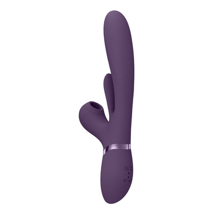 VIVE Ena - Purple - Purple 25 cm USB Rechargeable Thrusting Vibrator with Air Wave Stimulator Shots Toys