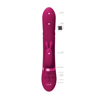 VIVE Nari - Pink - Pink 24.1 cm USB Rechargeable Rabbit Vibrator Shots Toys