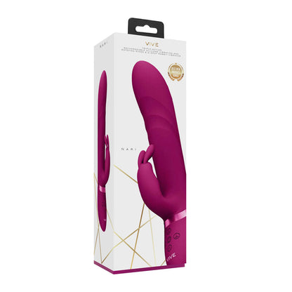 VIVE Nari - Pink - Pink 24.1 cm USB Rechargeable Rabbit Vibrator Shots Toys