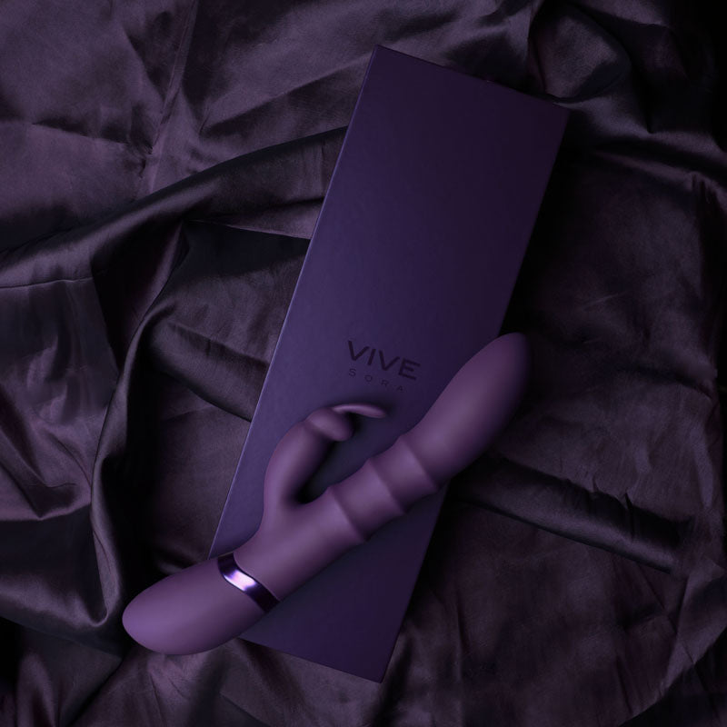VIVE Sora - Purple - Purple 24.2 cm USB Rechargeable Rabbit Vibrator Shots Toys