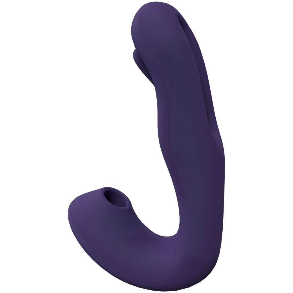 VIVE Yuna - Purple - Purple USB Rechargeable Flapping Vibrator with Air Pulsation Shots Toys