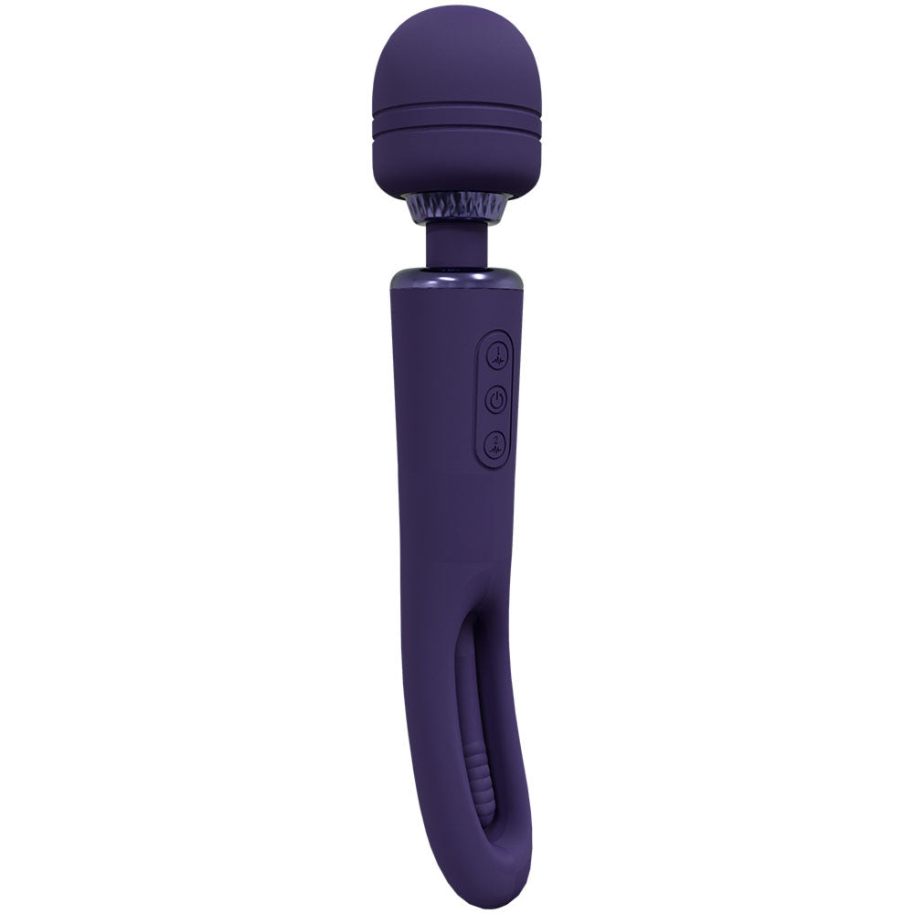 VIVE Kiku - Purple - Purple 25.2 cm USB Rechargeable Dual End Massage Wand with Flapping Tip Shots Toys