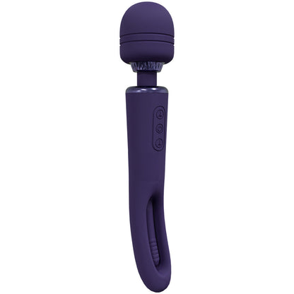 VIVE Kiku - Purple - Purple 25.2 cm USB Rechargeable Dual End Massage Wand with Flapping Tip Shots Toys