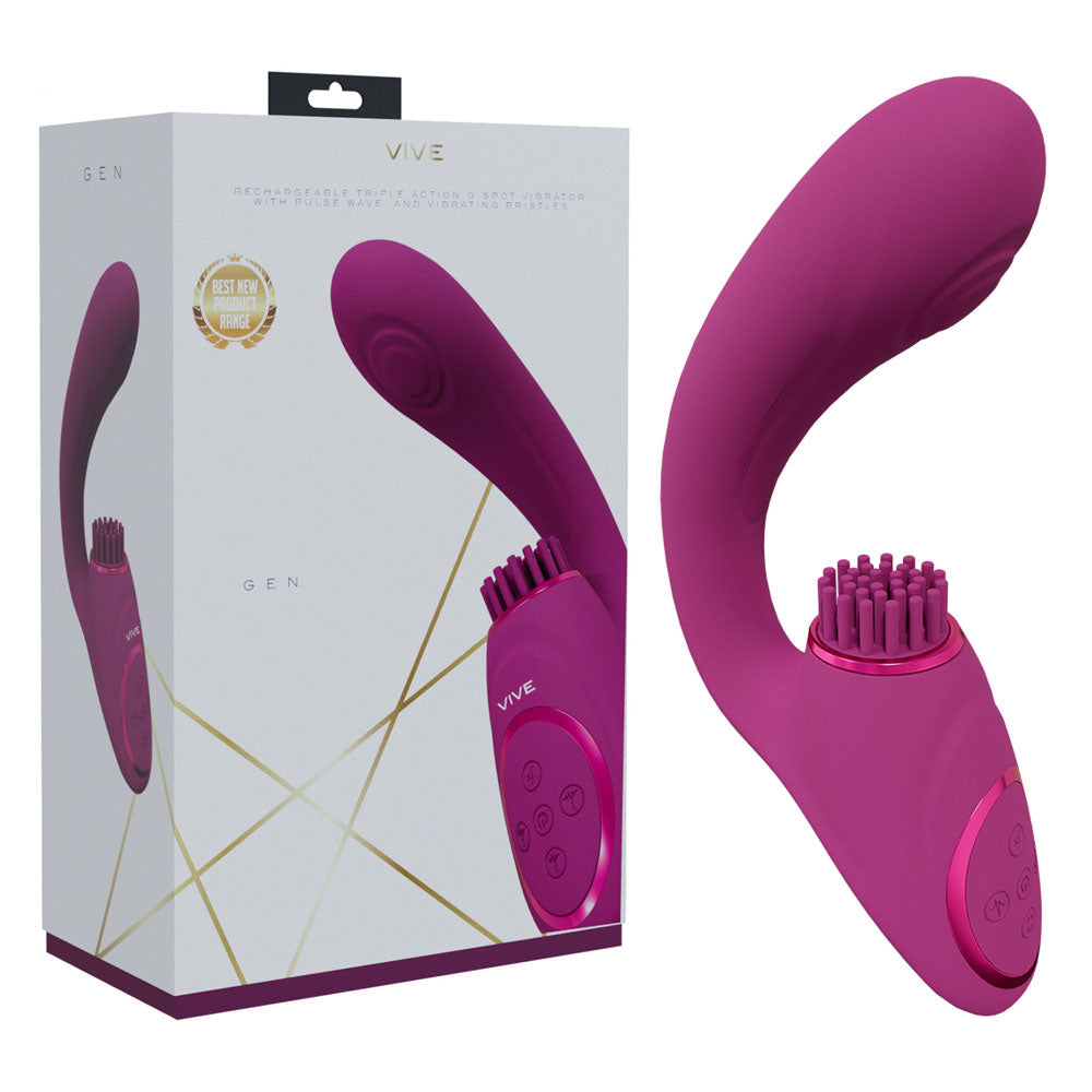 VIVE Gen - Pink - Pink USB Rechargeable Triple Motor Vibrator Shots Toys