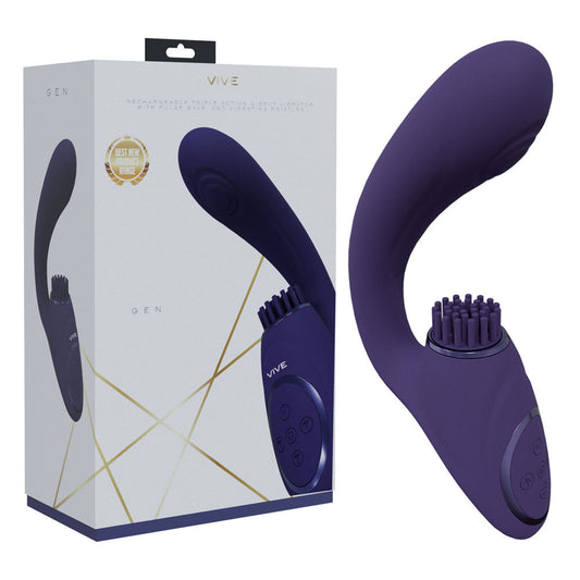 VIVE Gen - Purple - Purple USB Rechargeable Triple Motor Vibrator Shots Toys