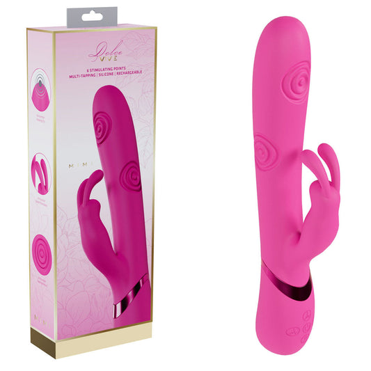 VIVE Mimi - Pink - Pink 25 cm USB Rechargeable Vibrating & Tapping Rabbit Vibrator Shots Toys