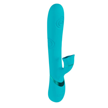 VIVE Fiore - Blue 25 cm USB Rechargeable Tapping Rabbit Vibrator Shots Toys