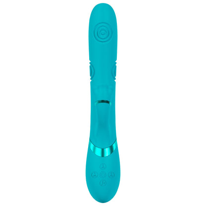 VIVE Fiore - Blue 25 cm USB Rechargeable Tapping Rabbit Vibrator Shots Toys