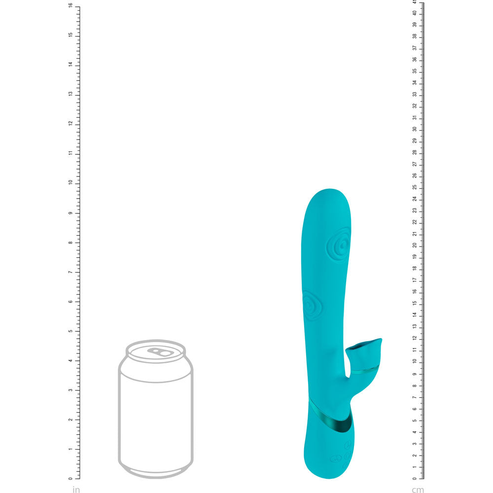 VIVE Fiore - Blue 25 cm USB Rechargeable Tapping Rabbit Vibrator Shots Toys