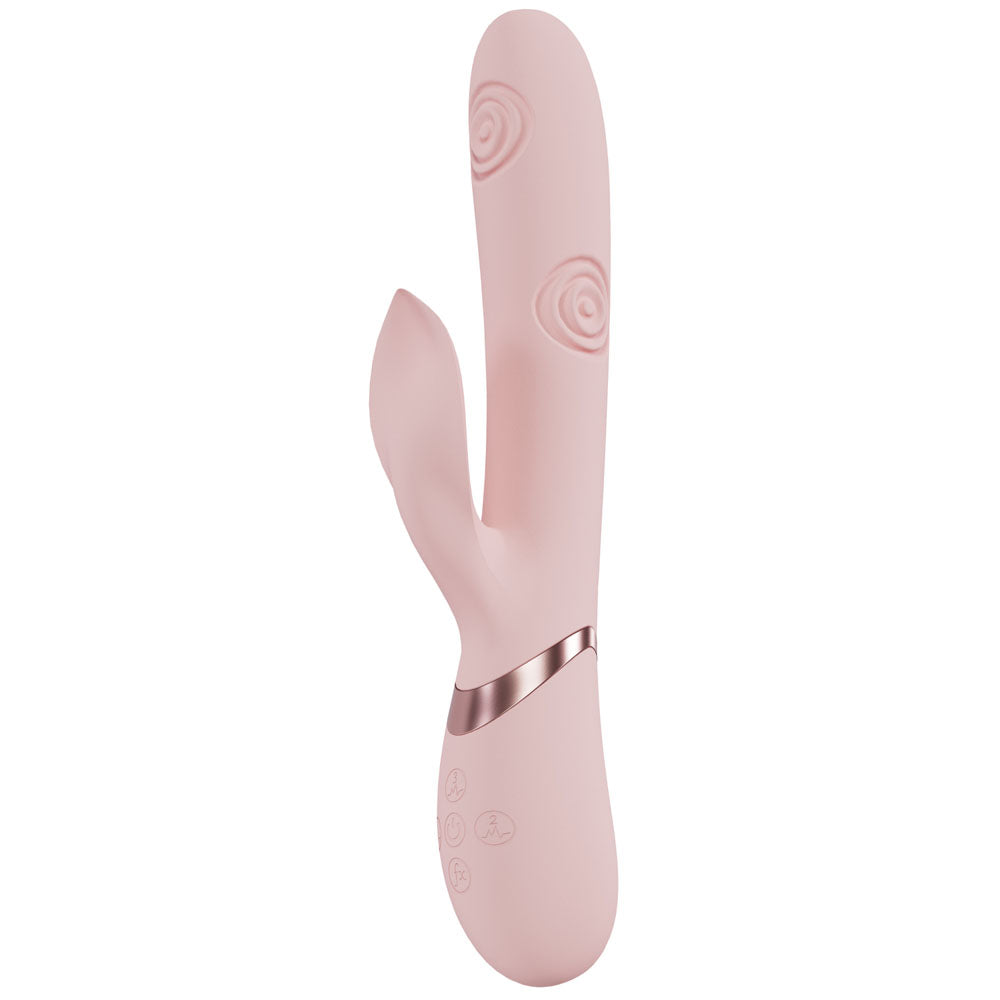 VIVE Fronda - Pink - Pink 25 cm USB Rechargeable Tapping Rabbit Vibrator Shots Toys