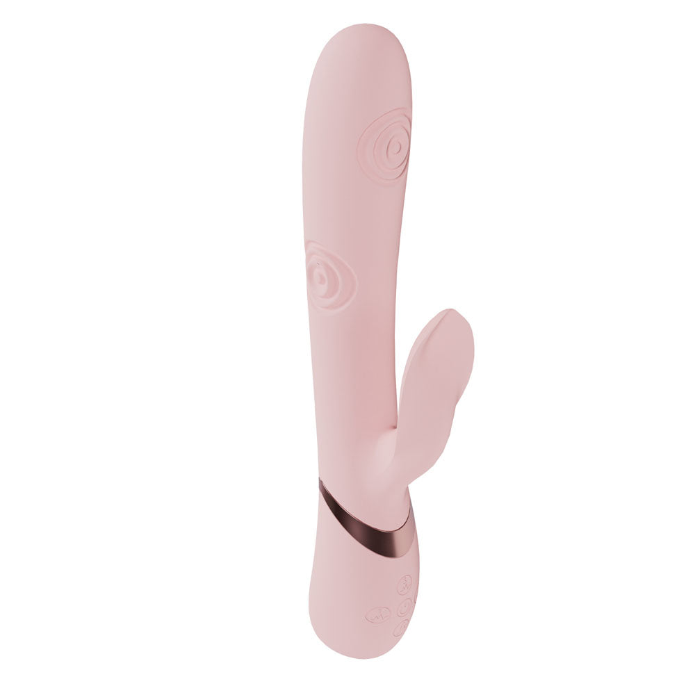 VIVE Fronda - Pink - Pink 25 cm USB Rechargeable Tapping Rabbit Vibrator Shots Toys