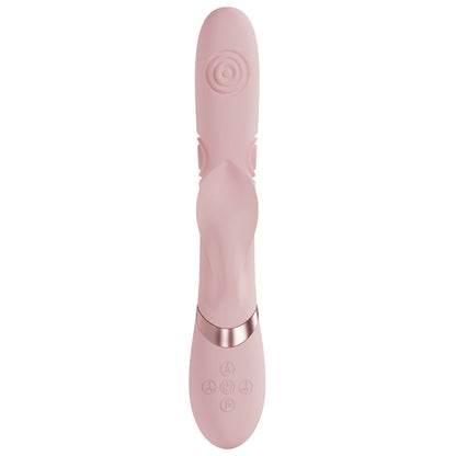 VIVE Fronda - Pink - Pink 25 cm USB Rechargeable Tapping Rabbit Vibrator Shots Toys