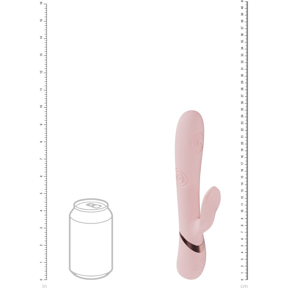 VIVE Fronda - Pink - Pink 25 cm USB Rechargeable Tapping Rabbit Vibrator Shots Toys