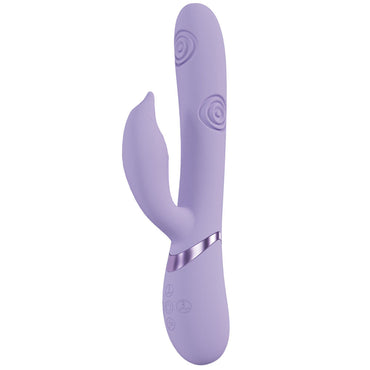 VIVE Pallina - Purple - Purple 25 cm USB Rechargeable Tapping Rabbit Vibrator Shots Toys