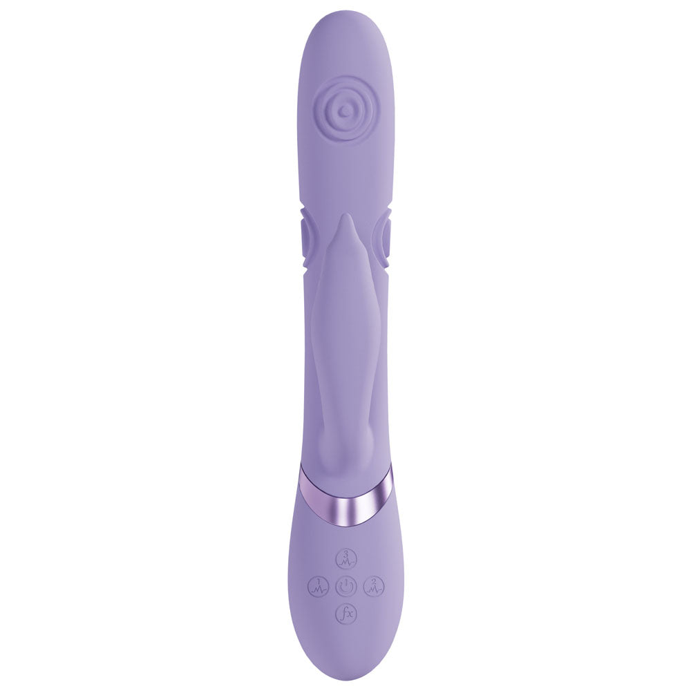 VIVE Pallina - Purple - Purple 25 cm USB Rechargeable Tapping Rabbit Vibrator Shots Toys